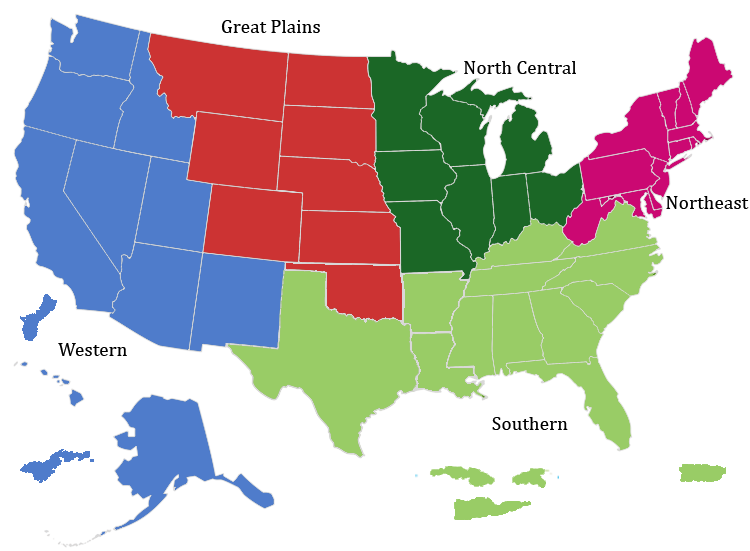 Map of NPDN regions NPDN Map