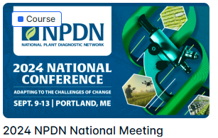 The 2024 NPDN National Conference Meeting reminder showing a microscope and DNA helix